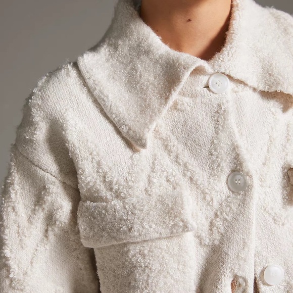 anthropology Flat White Sweater Coat - Picture 5 of 5